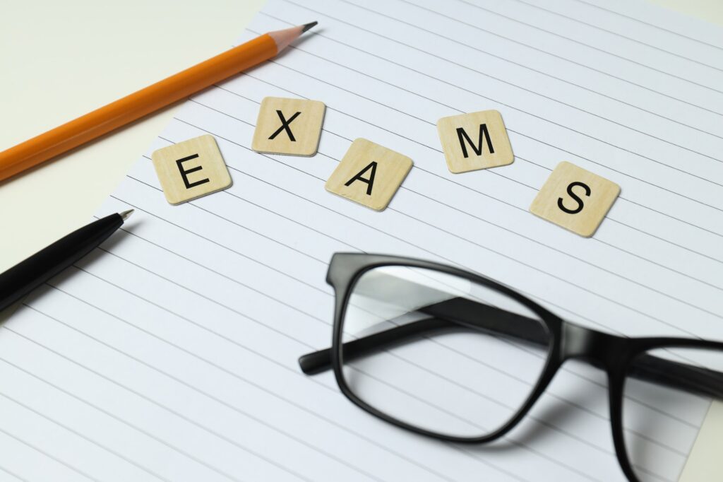 Concept of exams and tests, close up